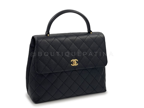 Chanel Vintage Black Caviar Classic Kelly Bag 24k GHW - Boutique Patina