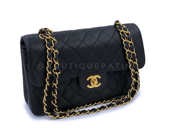 Chanel Vintage Black Caviar Small Classic Double Flap Bag 24k GHW - Boutique Patina