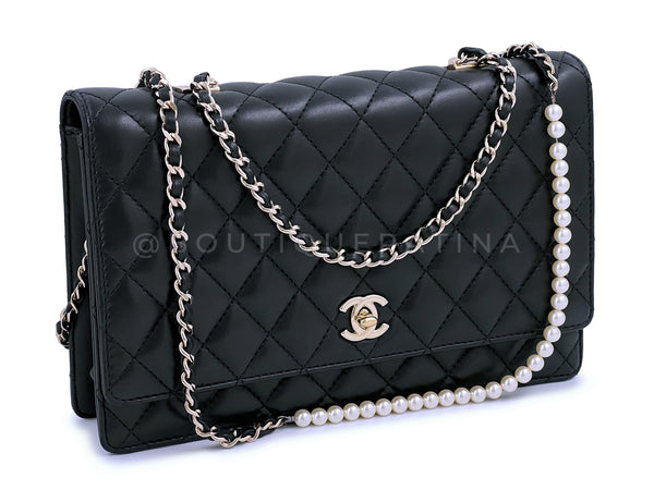 Chanel Limited Fantasy Pearls Quilted Flap Bag Black Lambskin - Boutique Patina