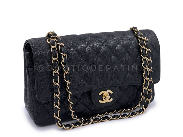 Pristine 2004 Chanel Black Caviar Medium Classic Double Flap Bag 24k GHW - Boutique Patina