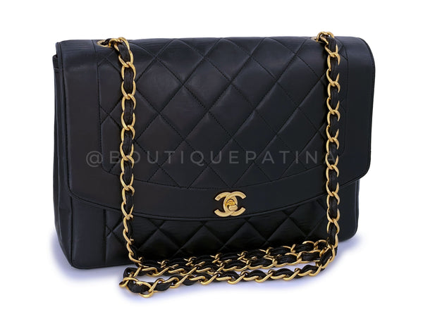 Rare Chanel Vintage 11in Large Diana Flap Bag 24k GHW - Boutique Patina