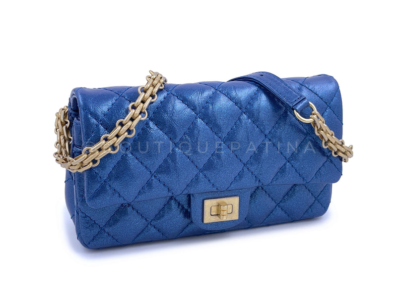 NIB 19A Chanel Reissue Waist Bag Fanny Pack Iridescent Sapphire Blue –  Boutique Patina