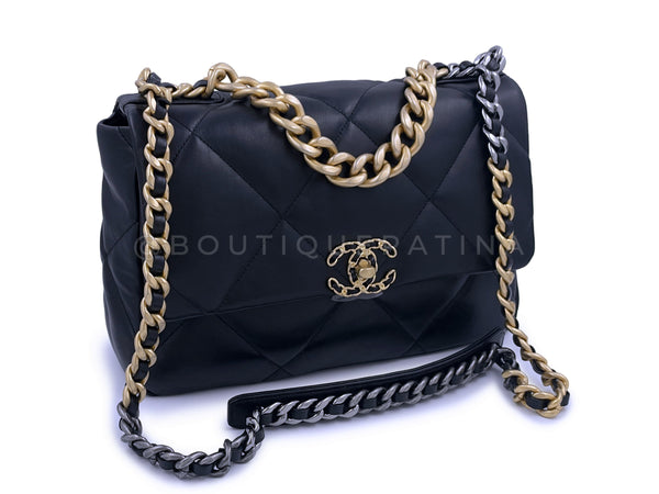 NIB 21K Chanel 19 Black Medium Flap Bag - Boutique Patina