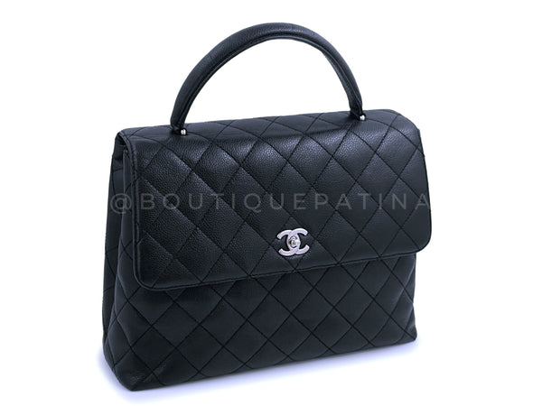 Chanel Vintage Black Caviar Kelly Bag SHW - Boutique Patina