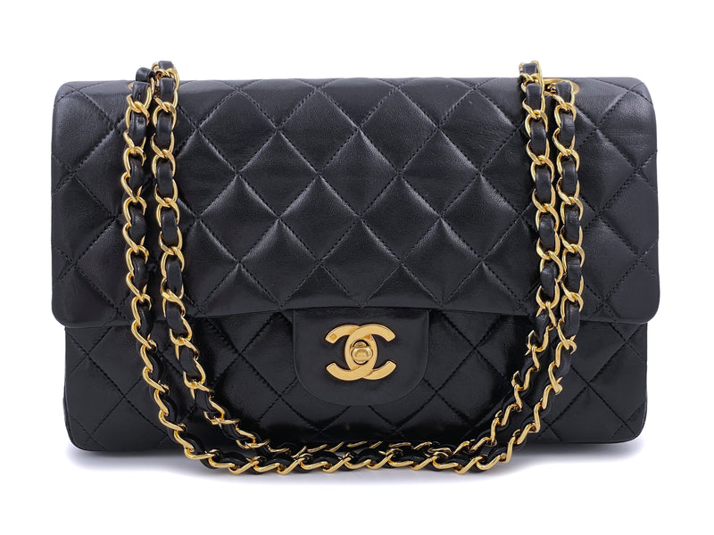 Chanel 1996 Vintage Black Medium Classic Double Flap Bag 24k GHW