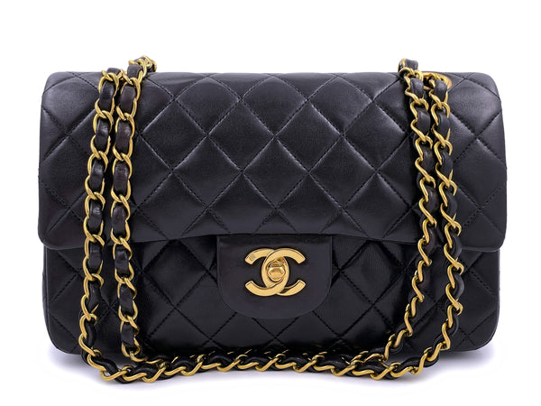 Chanel 1994 Vintage Black Small Classic Double Flap Bag 24k GHW