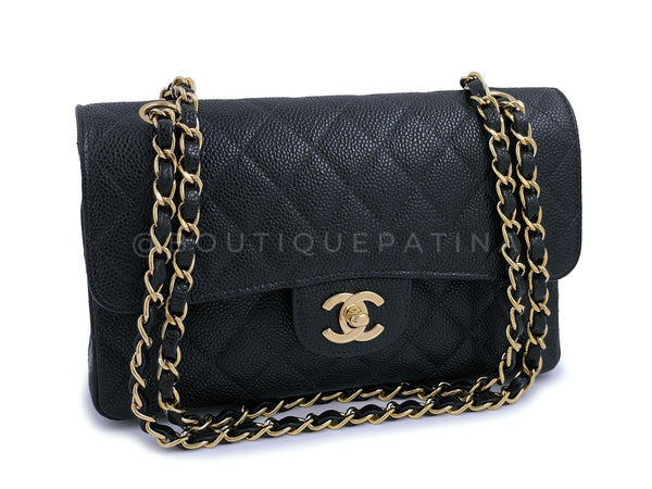 Chanel Vintage 2003 Black Caviar Small Classic Double Flap Bag 24k GHW - Boutique Patina