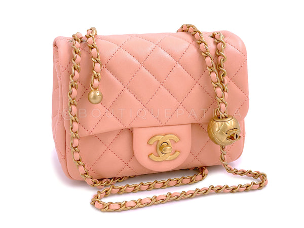 Chanel Peach Pearl Crush Rectangular Mini Classic Flap Bag Antique Gold  Hardware – Madison Avenue Couture