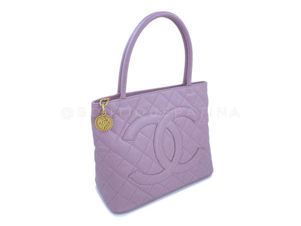 Chanel Violet Purple Caviar Medallion Shopper Tote Bag GHW - Boutique Patina