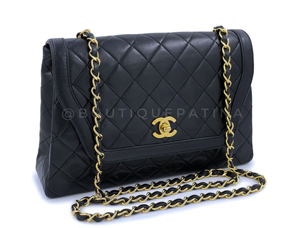 Chanel Vintage Black Medium Trapezoid Quilted Flap Bag 24k GHW - Boutique Patina