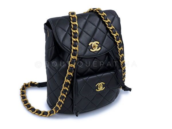 Chanel Vintage Duma Backpack Bag 24k GHW Black Lambskin - Boutique Patina
