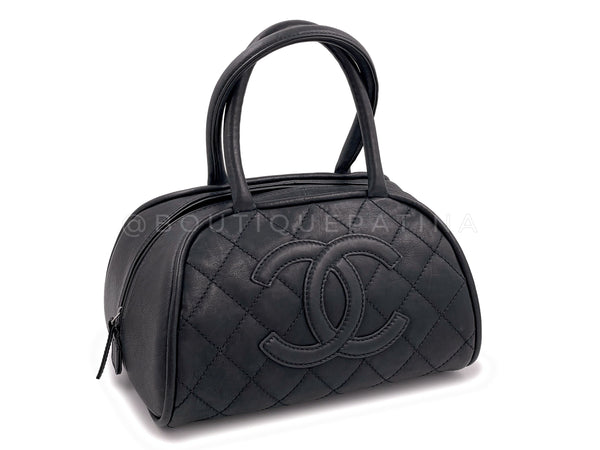 Rare Chanel Vintage Curved Black Timeless Bowler Bag - Boutique Patina