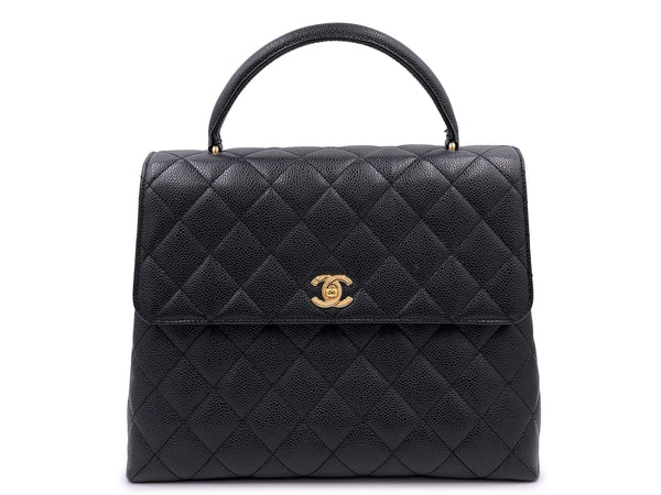 Chanel Vintage Black Caviar Kelly Flap Bag 24k GHW