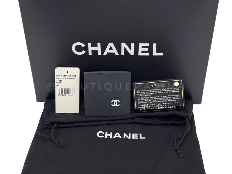 Chanel 02A Vintage Caramel Beige Caviar Medium Classic Double Flap Bag 24k GHW