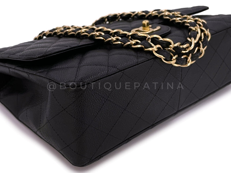 Chanel Classic Medium Flap Bag Black Caviar Gold Hardware
