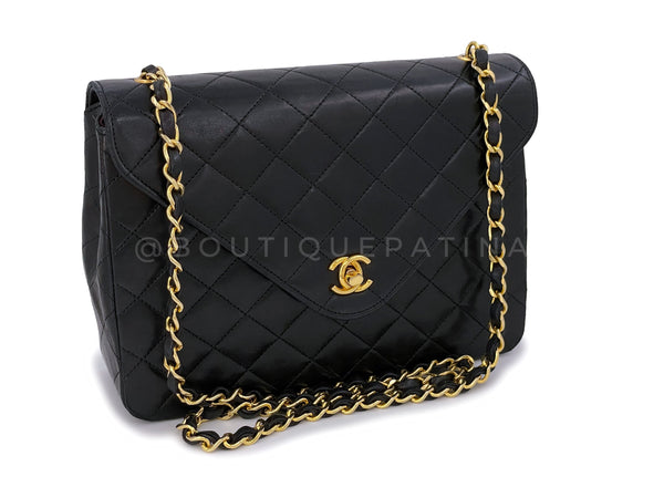 Chanel 1988 Vintage Black Envelope Quilted Flap Bag 24k GHW - Boutique Patina