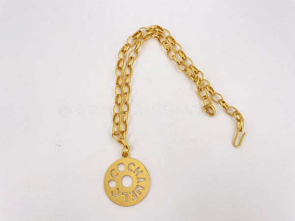 Chanel Vintage 80s Cutout Medallion Belt Necklace - Boutique Patina