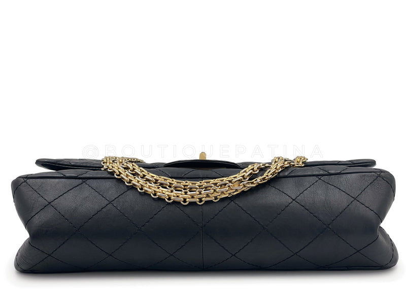 Chanel Black Aged Calfskin Reissue Large 227 2.55 Flap Bag GHW