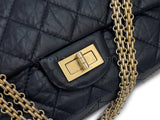 Chanel Black Aged Calfskin Reissue Large 227 2.55 Flap Bag GHW
