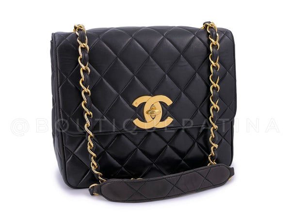 Chanel Vintage 1995 Black Oversized CC Square Crossbody Flap Bag 24k GHW