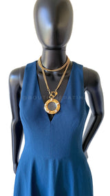 Chanel Vintage Collection 23 Pearl Studded Magnifying Glass Pendant Long Chain Necklace - Boutique Patina