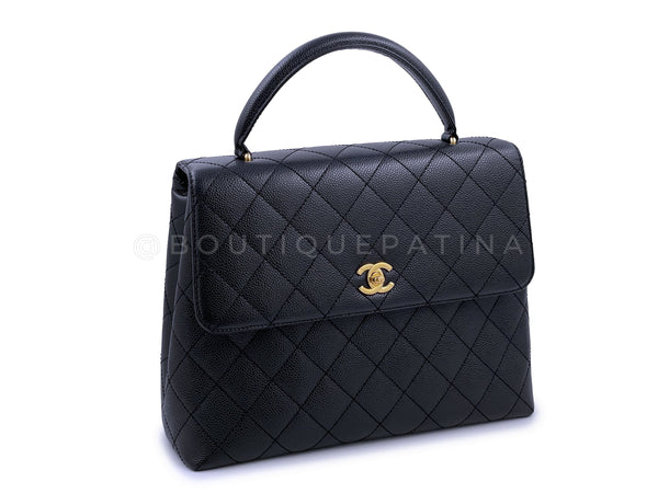 Chanel 2007 VIntage Black Caviar Kelly Flap Tote Bag 24k GHW
