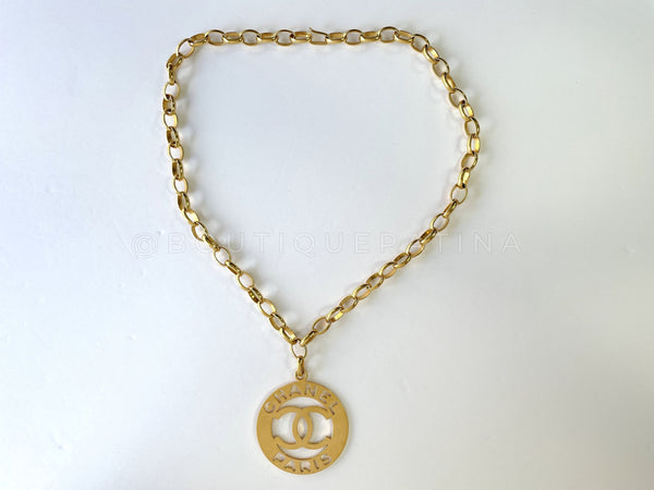 Chanel Vintage 80s Cutout Long Logo Necklace - Boutique Patina