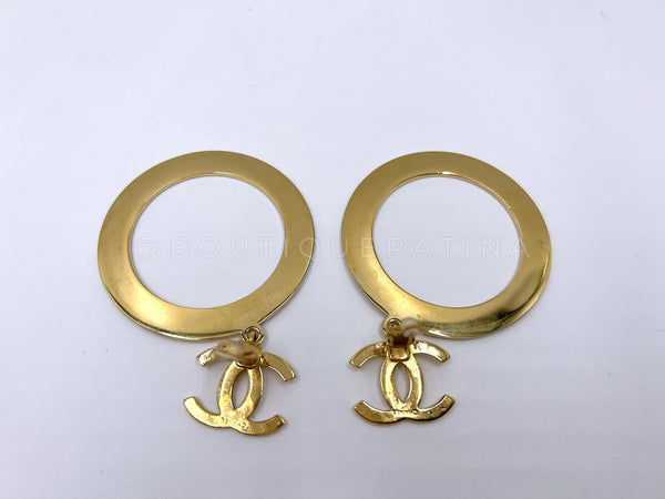 Rare Chanel Vintage Circle Hoop Dangle Earrings - Boutique Patina