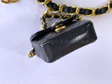 Chanel Vintage Woven Chain Mini Pouch Belt Black - Boutique Patina