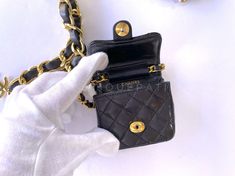 Chanel Vintage Woven Chain Mini Pouch Belt Black – Boutique Patina