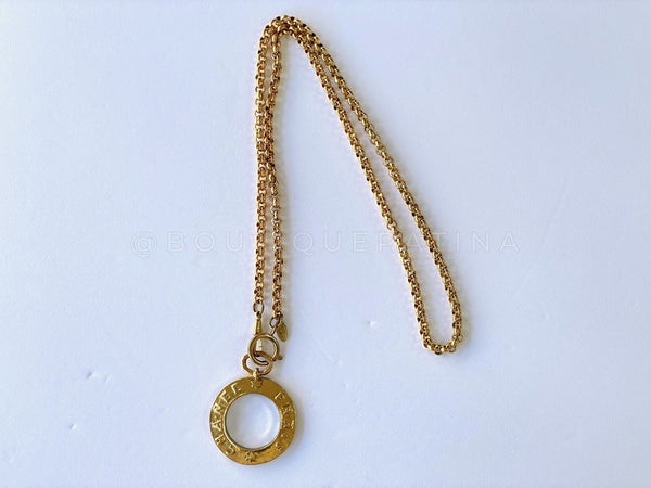 Chanel Collection 28 Large Magnifying Glass Pendant Long Chain Necklace - Boutique Patina