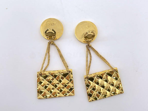 Chanel Vintage Collection 29 Classic Quilted Purse Dangle Drop Earrings - Boutique Patina
