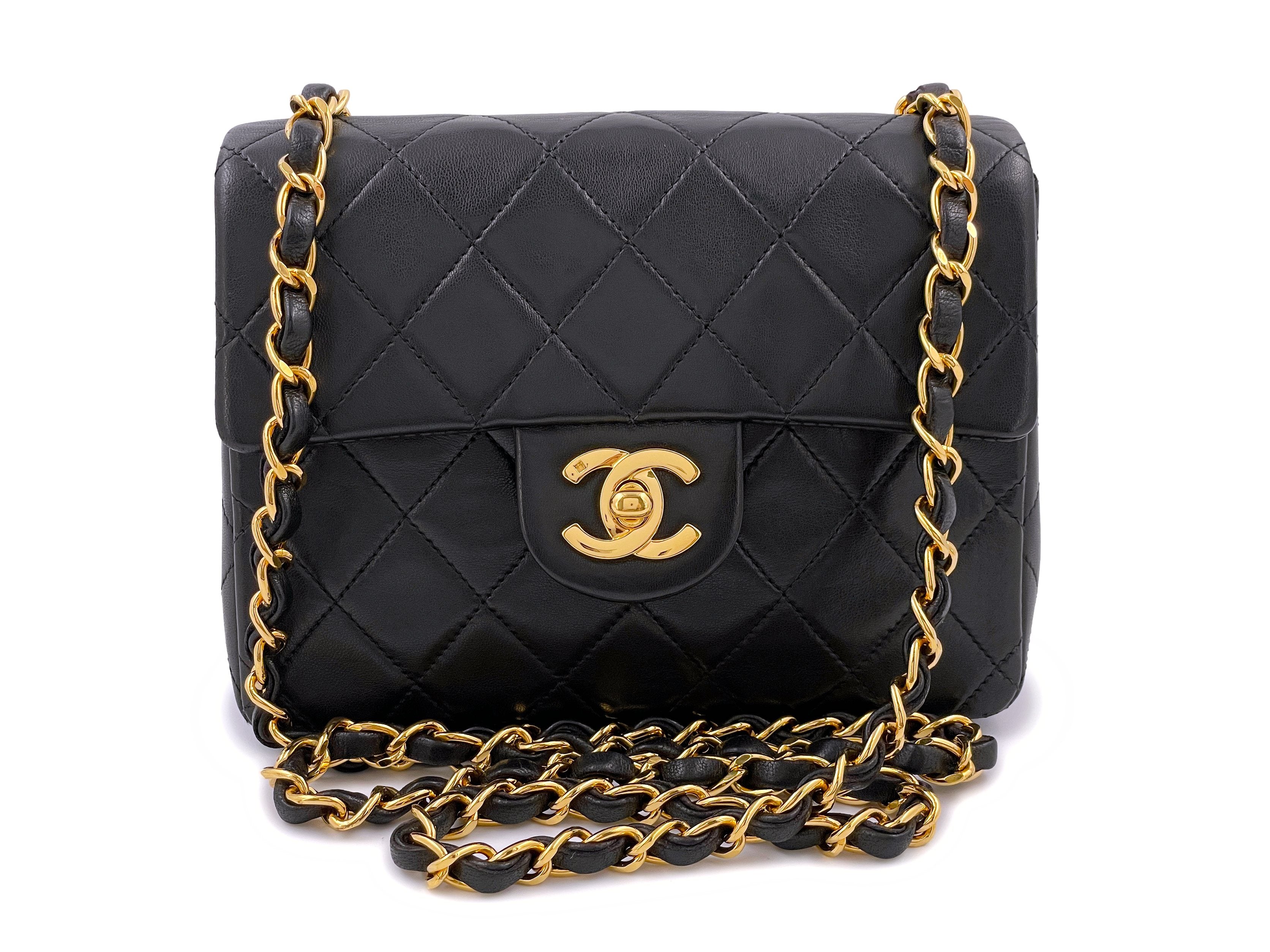 Chanel Vintage Black Square Mini Flap Bag 24k GHW – Boutique Patina