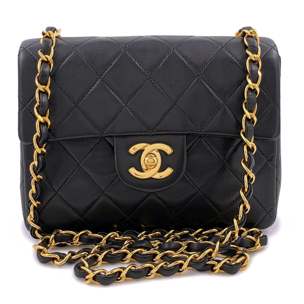 Chanel Timeless Vintage Small Black Lambskin 24 k GHW - Luxury