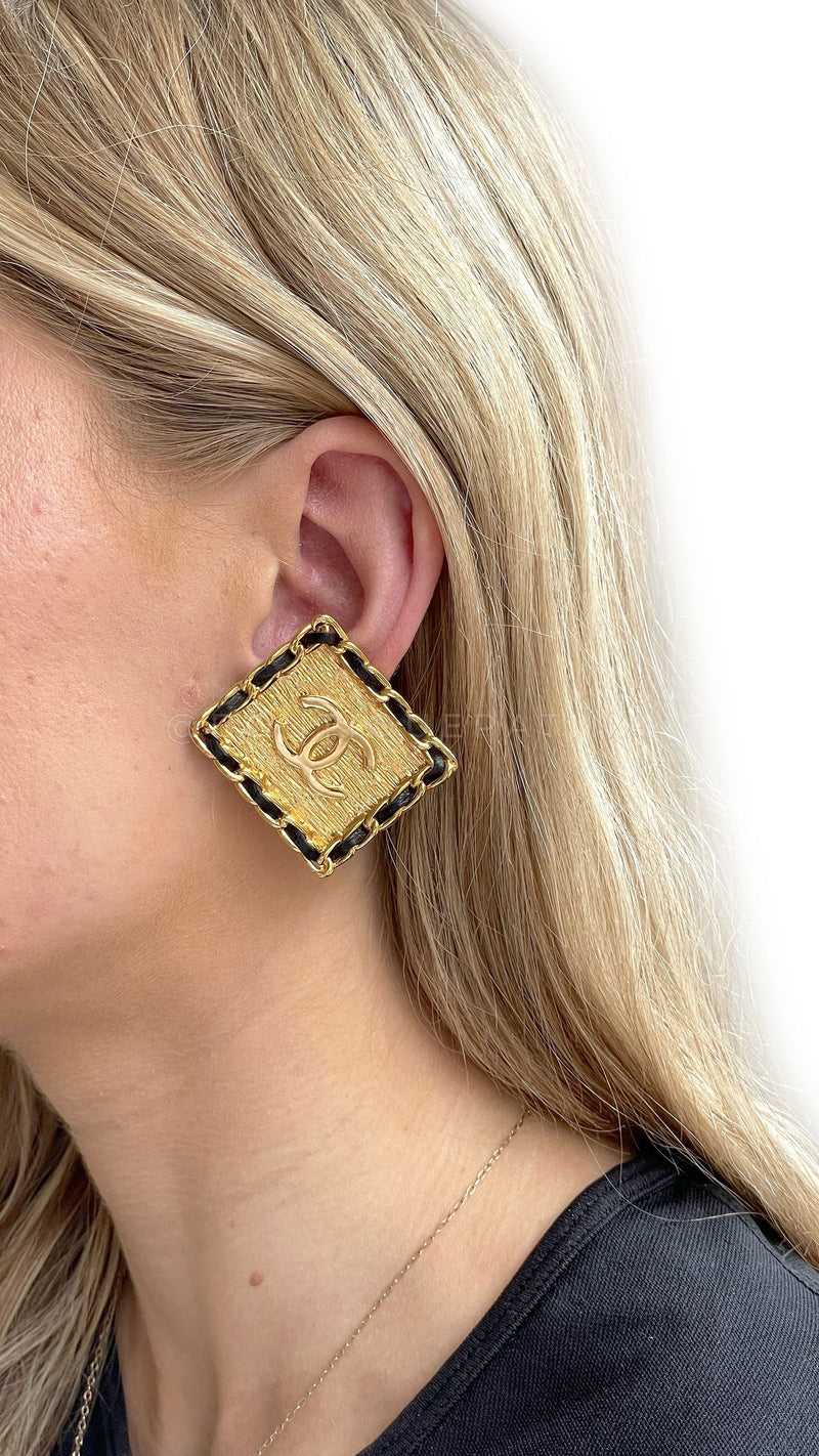 Chanel Vintage Collection CC Logo Stud Earrings