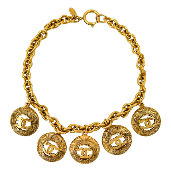 Chanel Gold 'CC' Sunburst Necklace Large Q6J0SD17D5000