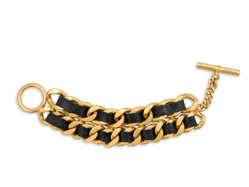 Chanel Vintage 95P Double Woven Chain Bracelet
