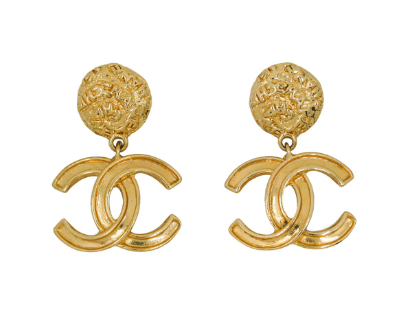 Chanel 19C La Pausa Mirror Drop Earrings Navy Blue Gold – Boutique Patina