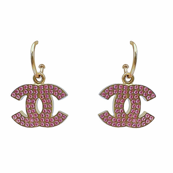 Chanel 02P Pink Crystal CC Drop Earrings – Boutique Patina