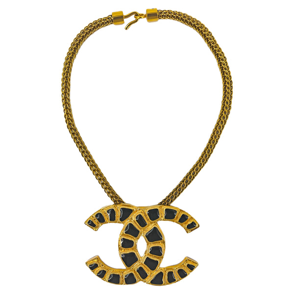 Chanel 19A Egyptian Collection Large CC Choker Necklace Gold and Black –  Boutique Patina