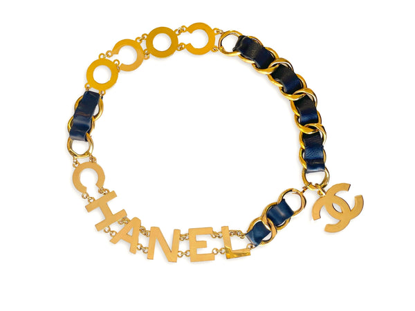 Chanel Vintage 93P Large Letter Logo Belt Necklace