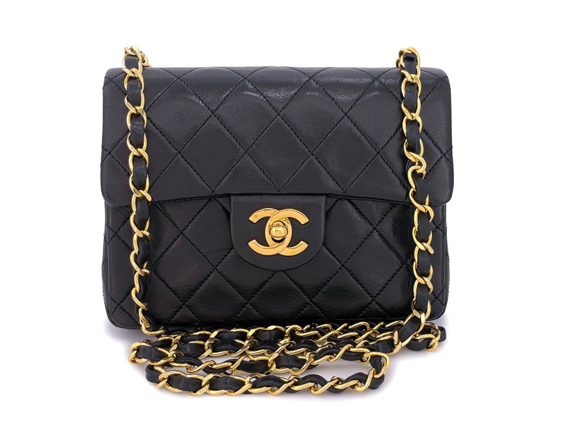 Chanel 1990 Vintage Black Square Mini Flap Bag 24k GHW Lambskin – Boutique  Patina