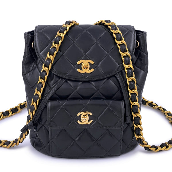 Pre-owned Chanel 1992-1994 Mini Duma Backpack In Black