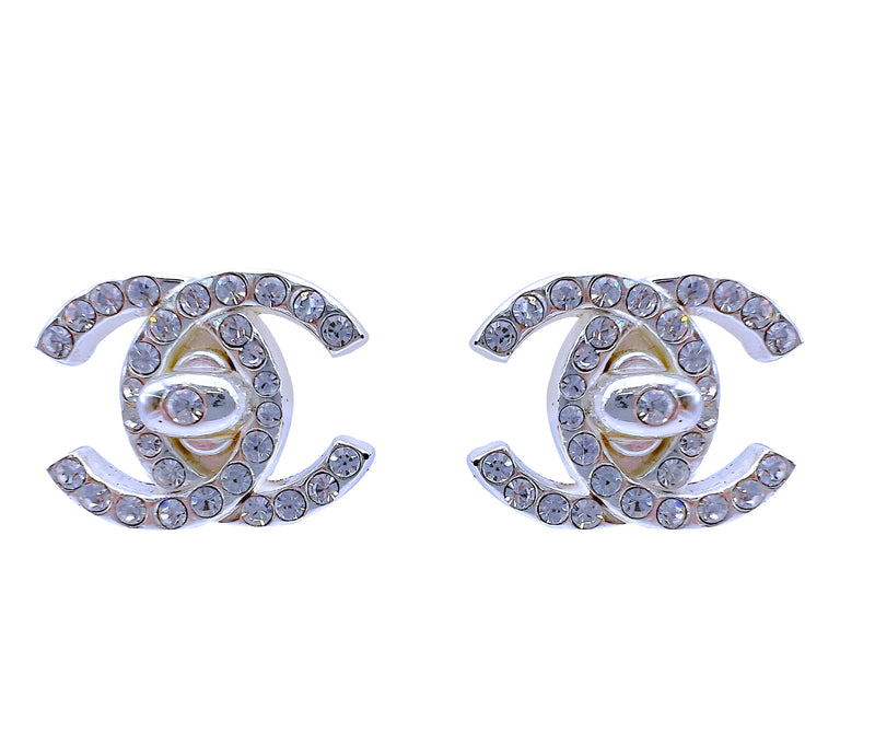 Chanel 95A Crystal Studded Stud Earrings