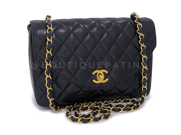 Chanel 1988 Vintage Black Curved Shoulder Flap Bag 24k GHW