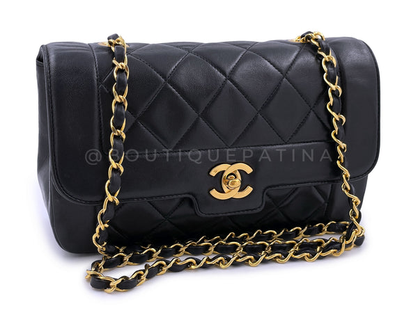 Chanel Vintage Black Patent Timeless Wallet on Chain WOC 24k GHW
