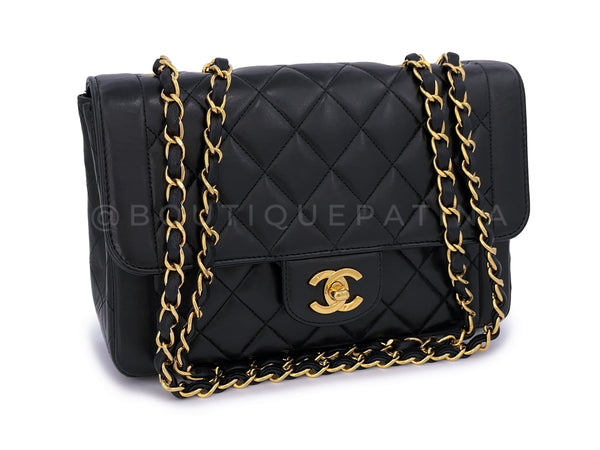 Chanel 1996 Vintage Small Black Quilted Classic Single Flap Bag 24k GHW
