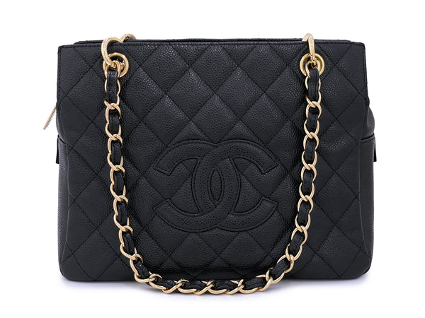 Chanel CC Quilted Leather Chain Tote Bag Black Pony-style calfskin  ref.943473 - Joli Closet