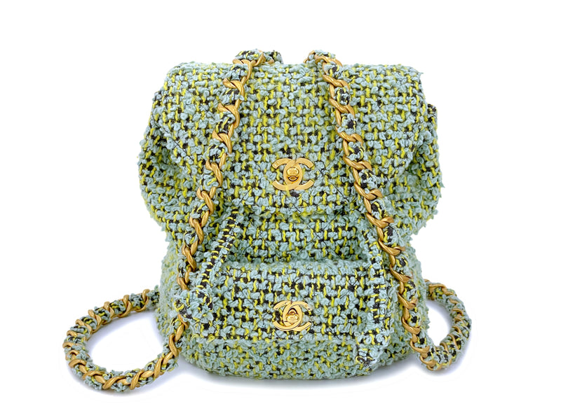 Chanel 1994 Vintage Green Tweed Duma Backpack Bag – Boutique Patina