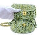 Chanel Vintage Tweed Duma Backpack Bag 1994 Green